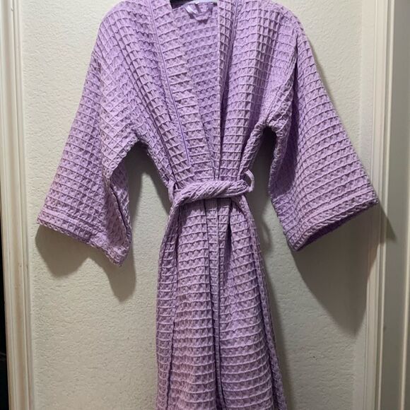NORDSTROM Modern Waffle Robe In Purple Bloom - Picture 5 of 8